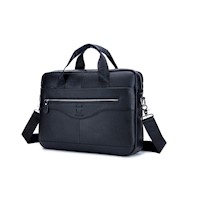 BullCaptain - Maletín de Cuero Mate GWB-044-BK Negro