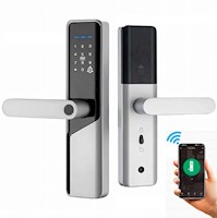 Cerradura Inteligente Chapa Smart Biometrica Digital Wifi Plata X12