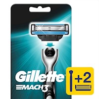 Gillette Mach3 1 Máquina Afeitadora Recargable + 2 cartuchos