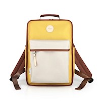 Himawari - Mochila escolar o de viaje porta Laptop H0827-3 Amarillo y Gris