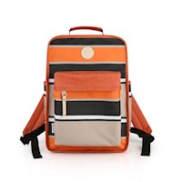 Himawari - Mochila escolar o de viaje porta Laptop H0827-8 Naranja y Gris