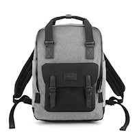 Himawari - Mochila escolar o de viaje porta Laptop H1010-6 Gris y Negro