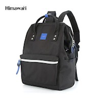 Himawari - Mochila H1881-15 multibolsillos porta laptop con USB - Negro y Azul