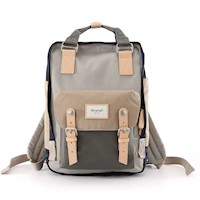 Himawari - Mochila escolar o viaje porta Laptop - Khaki y Gris