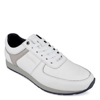 Zapatilla Yogi de Cuero Hombre H464 Blanco