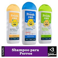 Pack x3 Shampoo para Perros Adultos Fresh Can Frasco 300 ml