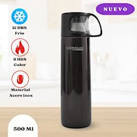 Termo de Bebida con Taza 500 Ml Negro