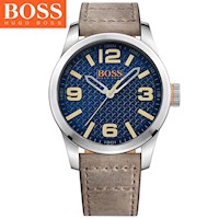 Reloj Hugo Boss Paris 1513352 Acero Inoxidable Correa de Cuero Dial Azul