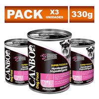 Pack Paté para Perros Adultos Canbo Súper Premium Hipoalergénico 330g 3 Unidades