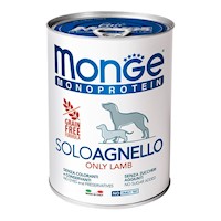 Paté Lata para Perros Adultos Monge Monoprotein Cordero 400g