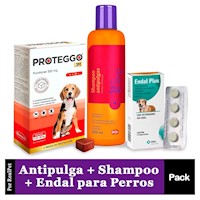 Antipulga Proteggo 3M Perros de 10 - 20 kg + Shampoo Antipulgas Ibasa + Endal