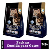 Pack x2 Comida de Gato Adulto Matisse Salmón y Arroz 7.5 kg