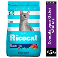 Comida para Gato Adulto Ricocat Atún Sardina y Trucha 15 kg