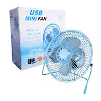 Ventilador de Metal 20cm USB Portátil Oficina Escritorio Celeste