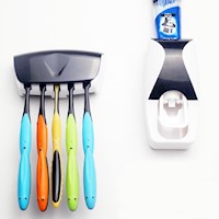 Porta Cepillos y Dispensador de Pasta Dental 2 en 1