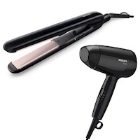 Combo Alisadora Essential Care HP8321_00 + Secadora de cabello 1200w bhc010_10 - negro