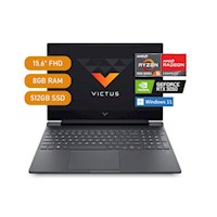 Laptop HP Victus RYZEN5 5600H FHD  8GB 512GB SSD 15.6" RTX 3050 4GB Windows 11