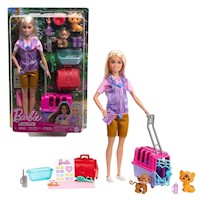 Barbie Set de Juego Rescate Animales Cabello Rubio