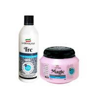Shampoo Tre 3En1 Sin Sal + Máscara Cap Magic Pos Reconst La Brasiliana 500 Ml
