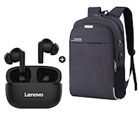 Audifonos Bluetooth Lenovo HT05 + Mochila Portalaptop Con Clave de Regalo