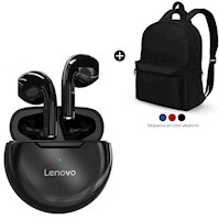 Audífono Bluetooth Lenovo HT38 Negro + Mochila Basica de Regalo