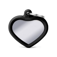 My Family Chromed Heart With Black Rubber