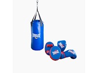 Kit de Boxeo NEVETEAR AZUL 55CM + Pack EVERLAST 8oz