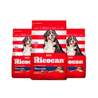 Comida Perro Adulto Mediano y Grande Ricocan Cordero 1kg 3un