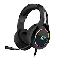 Audífono Gamer RGB GAMENOTE doble Jack 3.5mm + USB Havit H2232D, Color Negro