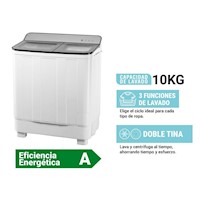 Lavadora Hyundai 10KG HYSA102K Gris/Blanco