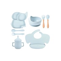 Set De Comida De Silicona para Niños Elefante Celeste