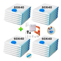 Pack 24 Bolsas de Aire al Vacío de Viaje 60x40cm + Bomba de Aire Inalámbrico