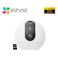 Ezviz Cámara Seguridad Wifi C60P Dual 2K 3MP Boton Llamada +SD 256GB