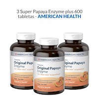 3 Super papaya enzyme Plus 600 tabletas - American Health
