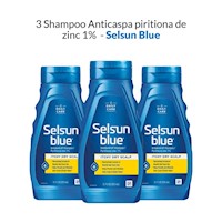 3 Shampoo Anticaspa piritiona de zinc 1% - Selsun Blue