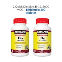 2 Vitamina B12 Kirkland Quick Dissolve 5000mcg - 300 Tabletas