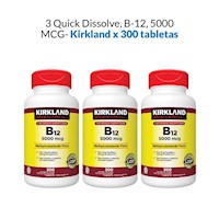 3 Vitamina B12 Kirkland Quick Dissolve 5000mcg - 300 Tabletas