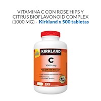 Vitamina C con Rose hips y Citrus Bioflavonoid - kirkland