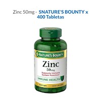 Zinc 50 mg Nature's Bounty - 400 Tabletas