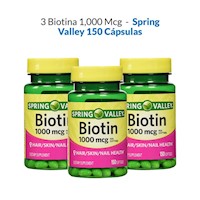 3 Biotin 1000 mcg 150 capsulas - Spring Valley