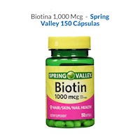 Biotin 1000 mcg 150 capsulas - Spring Valley