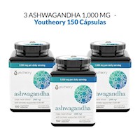 3 Ashwagandha 1000 MG. 150 cápsulas - Youtheory
