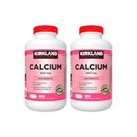 2 Calcium 600mg con vitamin D3 - Kirkaland 500 tabletas c/u