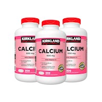 3 Calcium 600mg con vitamin D3 - Kirkaland 500 tabletas c/u