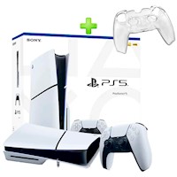 Pack Consola PS5 Slim Lector + Case para Mando PS5 Transparente Rígido