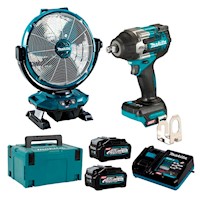 Ventilador 40V + Llave Impacto 1/2" 40V + Carg Y Bat Makita