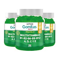 Multivitaminas Para Adultos 130 Gomitas 03 Unidades - Sottcor