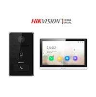 Kit Videoportero IP Hikvision DS-KIS608-P Cámara 2MP Visión Noche Lector Tarjeta
