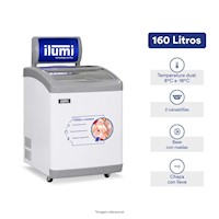 CONGELADOR DUAL ILUMI TAPA DE VIDRIO 160 LTS