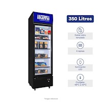 CONGELADOR VERTICAL PUERTA DE VIDRIO ILUMI 350 LTS